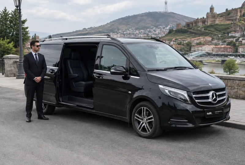 Mercedes V-Class with chauffeur at Tbilisi Airport